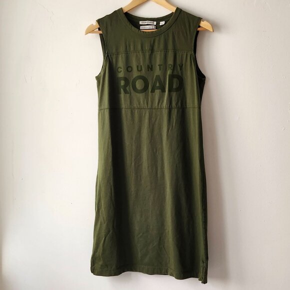 Country Road Modern Logo Tank Dress Costal Cowgirl Australian Organic Cotton XS - Picture 8 of 15
